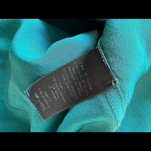 RAG & BONE Ribbed Neck Sleeveless Green Shift Dress Size L - Picture 16 of 16